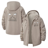 Mountain Landscape Unisex Full-Zip Printed Waterproof Hooded Windbreaker