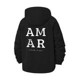 Typographic Motivational Unisex Full-Zip Printed Waterproof Hooded Windbreaker