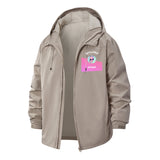 Happy World UFO Day Unisex Full-Zip Printed Waterproof Hooded Windbreaker