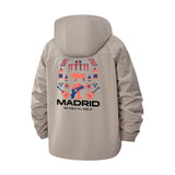 Madrid Iconography Unisex Full-Zip Printed Waterproof Hooded Windbreaker