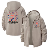 Madrid Iconography Unisex Full-Zip Printed Waterproof Hooded Windbreaker