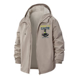 Retro Joystick Born to Game Unisex Full-Zip Printed Waterproof Hooded Windbreaker