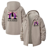 Pin-Up Girl Rainbow Unisex Full-Zip Printed Waterproof Hooded Windbreaker