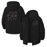 Romantic Script Petal Unisex Full-Zip Printed Waterproof Hooded Windbreaker