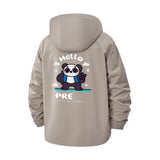 Cartoon Panda Adventure Unisex Full-Zip Printed Waterproof Hooded Windbreaker