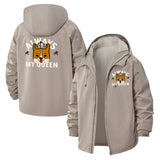 Corgi Queen Unisex Full-Zip Printed Waterproof Hooded Windbreaker