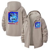 Futuristic Dinosaur Unisex Full-Zip Printed Waterproof Hooded Windbreaker