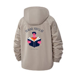 Book Lover Unisex Full-Zip Printed Waterproof Hooded Windbreaker
