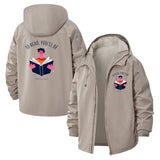 Book Lover Unisex Full-Zip Printed Waterproof Hooded Windbreaker