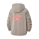 Star Script Unisex Full-Zip Printed Waterproof Hooded Windbreaker