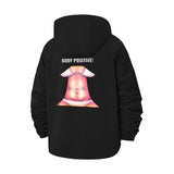 Body Positive Empowerment Unisex Full-Zip Printed Waterproof Hooded Windbreaker