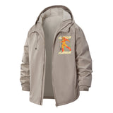 Retro Comic Action Unisex Full-Zip Printed Waterproof Hooded Windbreaker