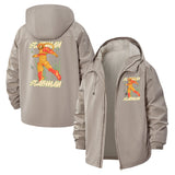 Retro Comic Action Unisex Full-Zip Printed Waterproof Hooded Windbreaker