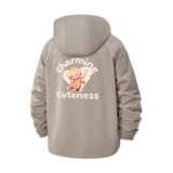 Charming Cartoon Elephant Unisex Full-Zip Printed Waterproof Hooded Windbreaker