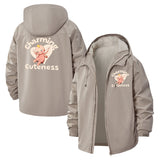 Charming Cartoon Elephant Unisex Full-Zip Printed Waterproof Hooded Windbreaker