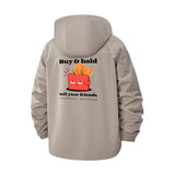 Crypto Cartoon Unisex Full-Zip Printed Waterproof Hooded Windbreaker