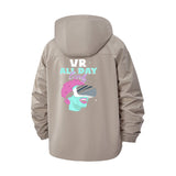 VR Enthusiast Unisex Full-Zip Printed Waterproof Hooded Windbreaker