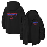 Canada Day Hockey Motif Unisex Full-Zip Printed Waterproof Hooded Windbreaker
