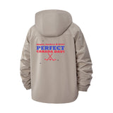Canada Day Hockey Motif Unisex Full-Zip Printed Waterproof Hooded Windbreaker