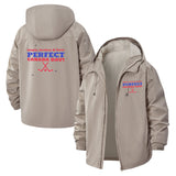 Canada Day Hockey Motif Unisex Full-Zip Printed Waterproof Hooded Windbreaker