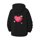 Heart and Cupcake Love Unisex Full-Zip Printed Waterproof Hooded Windbreaker