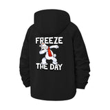 Freeze The Day Unisex Full-Zip Printed Waterproof Hooded Windbreaker