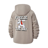 Freeze The Day Unisex Full-Zip Printed Waterproof Hooded Windbreaker