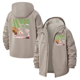 Surreal Abstract Art Unisex Full-Zip Printed Waterproof Hooded Windbreaker