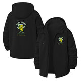 Pizza Punk Illustration Unisex Full-Zip Printed Waterproof Hooded Windbreaker