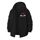 Butterfly Motif Unisex Full-Zip Printed Waterproof Hooded Windbreaker