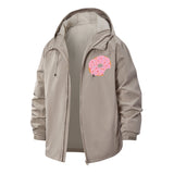 Donut Bite Unisex Full-Zip Printed Waterproof Hooded Windbreaker