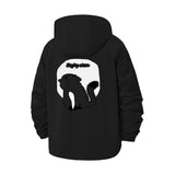 Cat Silhouette Unisex Full-Zip Printed Waterproof Hooded Windbreaker