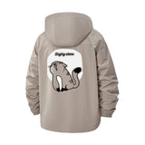 Cat Silhouette Unisex Full-Zip Printed Waterproof Hooded Windbreaker
