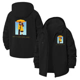 Romantic Couple Illustration Unisex Full-Zip Printed Waterproof Hooded Windbreaker