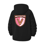 Vaccinated Badge Unisex Full-Zip Printed Waterproof Hooded Windbreaker