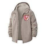 Vaccinated Badge Unisex Full-Zip Printed Waterproof Hooded Windbreaker