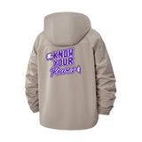 Know Your Power Unisex Full-Zip Printed Waterproof Hooded Windbreaker