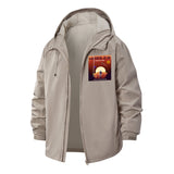 Mars Exploration Unisex Full-Zip Printed Waterproof Hooded Windbreaker