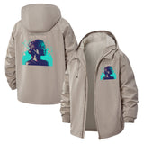 Social Awareness Art Unisex Full-Zip Printed Waterproof Hooded Windbreaker