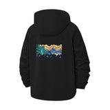 Mountain Rafting Unisex Full-Zip Printed Waterproof Hooded Windbreaker