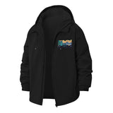 Mountain Rafting Unisex Full-Zip Printed Waterproof Hooded Windbreaker