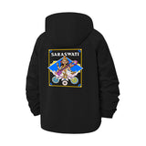 Saraswati Goddess Unisex Full-Zip Printed Waterproof Hooded Windbreaker