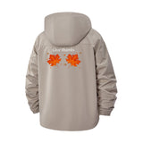 Autumn Leaves Give Thanks Unisex Full-Zip Printed Waterproof Hooded Windbreaker