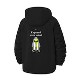 Trippy Frog Expand Your Mind Unisex Full-Zip Printed Waterproof Hooded Windbreaker