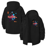 Psychedelic Action Figure Unisex Full-Zip Printed Waterproof Hooded Windbreaker