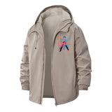Psychedelic Action Figure Unisex Full-Zip Printed Waterproof Hooded Windbreaker