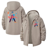 Psychedelic Action Figure Unisex Full-Zip Printed Waterproof Hooded Windbreaker