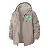 Street Logo Unisex Full-Zip Printed Waterproof Hooded Windbreaker