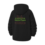 Santa Paws Holiday Unisex Full-Zip Printed Waterproof Hooded Windbreaker