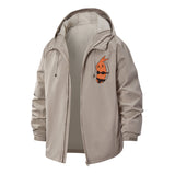 Cartoon Sushi Roll Unisex Full-Zip Printed Waterproof Hooded Windbreaker